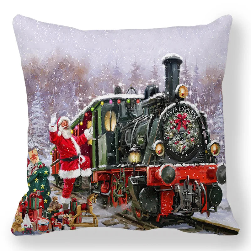 Christmas costume Santa and elk 45x45cm cushion cover ornament Natal Adornos de Navidad