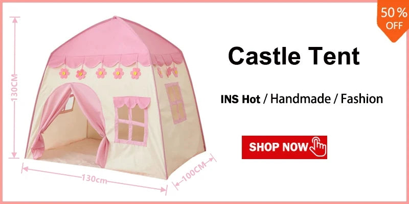 Portable Baby Tents Castle Kids Play House Camping Toys Tipi Prince Folding Tent