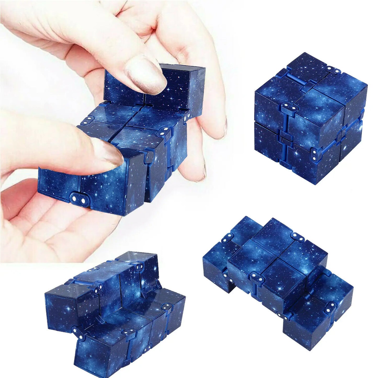 Infinity Cube Fidget Cube Toy Galaxy Space Magic Puzzle Flip Cube Fidget Finger Toys Anxiety Relief for Adults Kids ADHD Stress