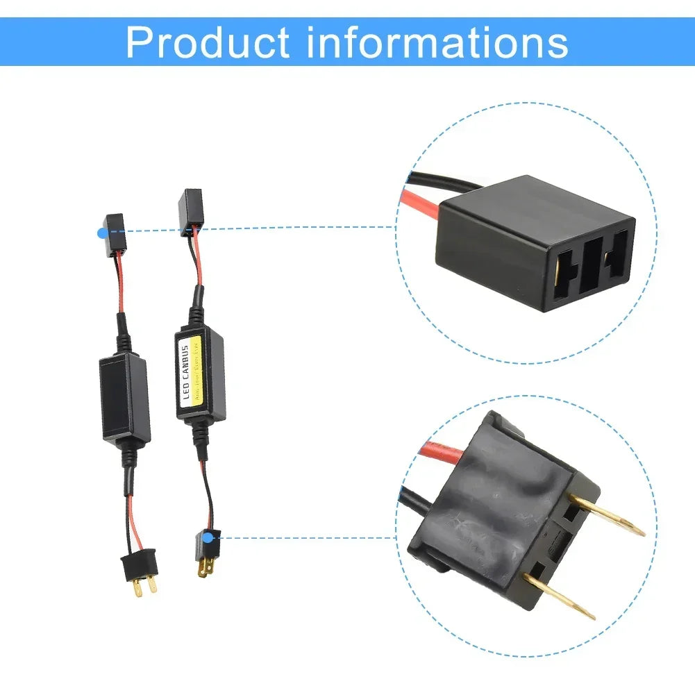 2Pcs H7 Car Load Resistor Error Canceller LED Decoder Canbus Free Wiring Canceller Decoder Light Headlight  Adapter Canceller NE