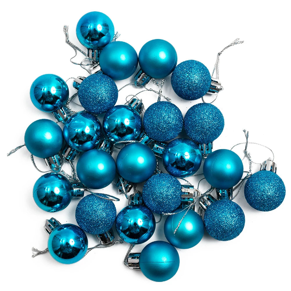 Xmas Party Decor 24Pcs Christmas Ball Bridal Shower Party For Christmas Tree Decoration Hanging Decor Pink Red Silver Blue