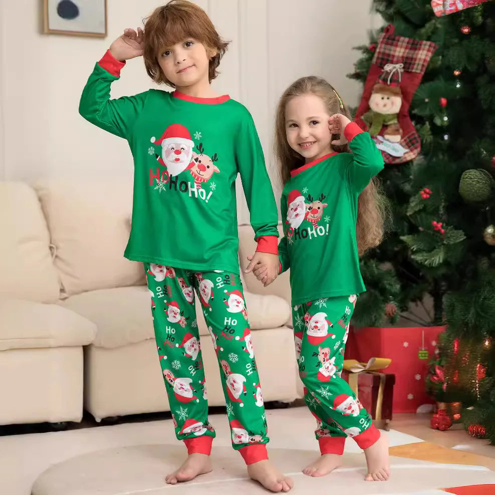 Pajama for Christmas family Matching clothing Old man print fashion pajamas pajama pants Parent-child outfit Mom, Dad, child, dog, family 2 sets