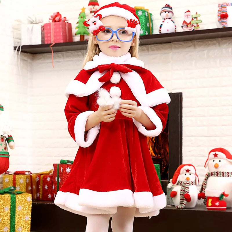 Baby Girls Boys Christmas Cosplay Santa Claus Costume For Kids Xmas Clothes Party Dress