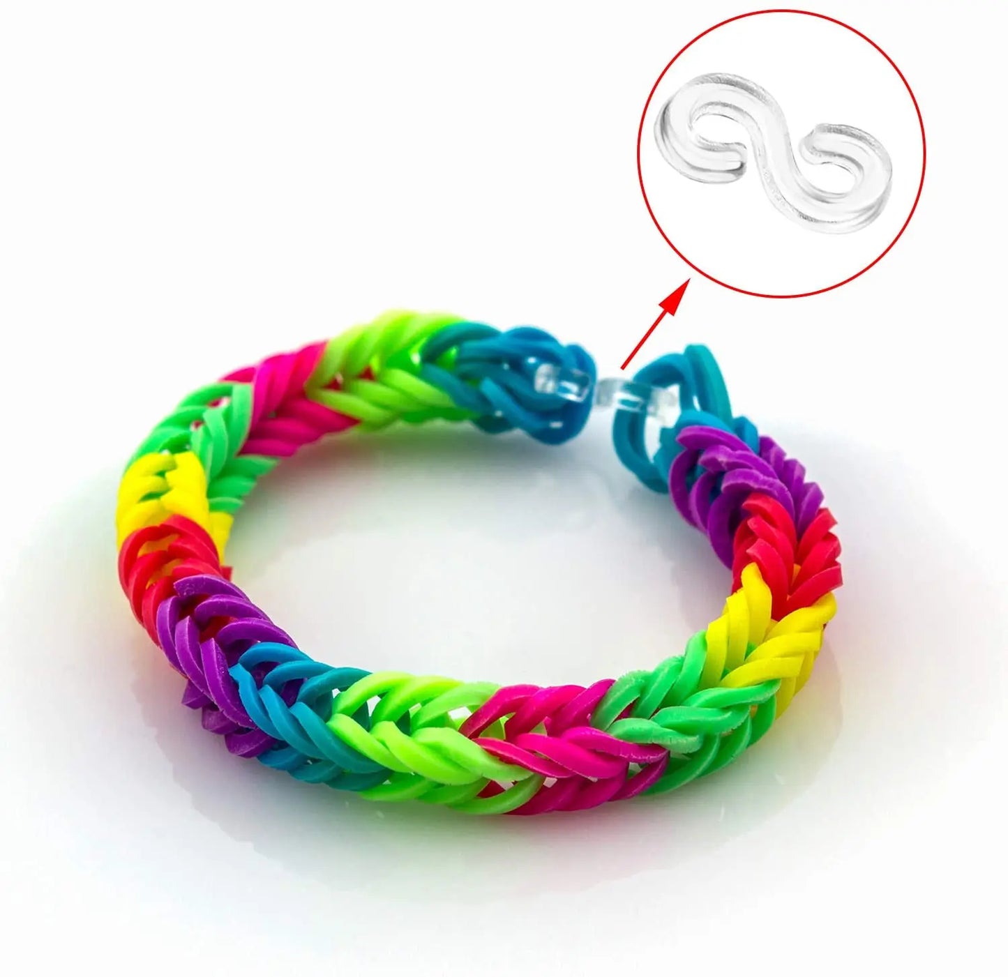 200pcs Loom Bands S Clips Colorful S Clips Loom Band Connectors Refills Kit Loom Band Hooks for DIY Weaving Necklace Jewelry