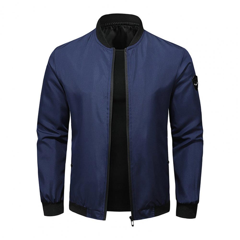 Plus Size Windbreak Jacket Men Fashion Casual Solid Color Jackets Coat Spring Autumn Camping Jacket Male Outerwear Black