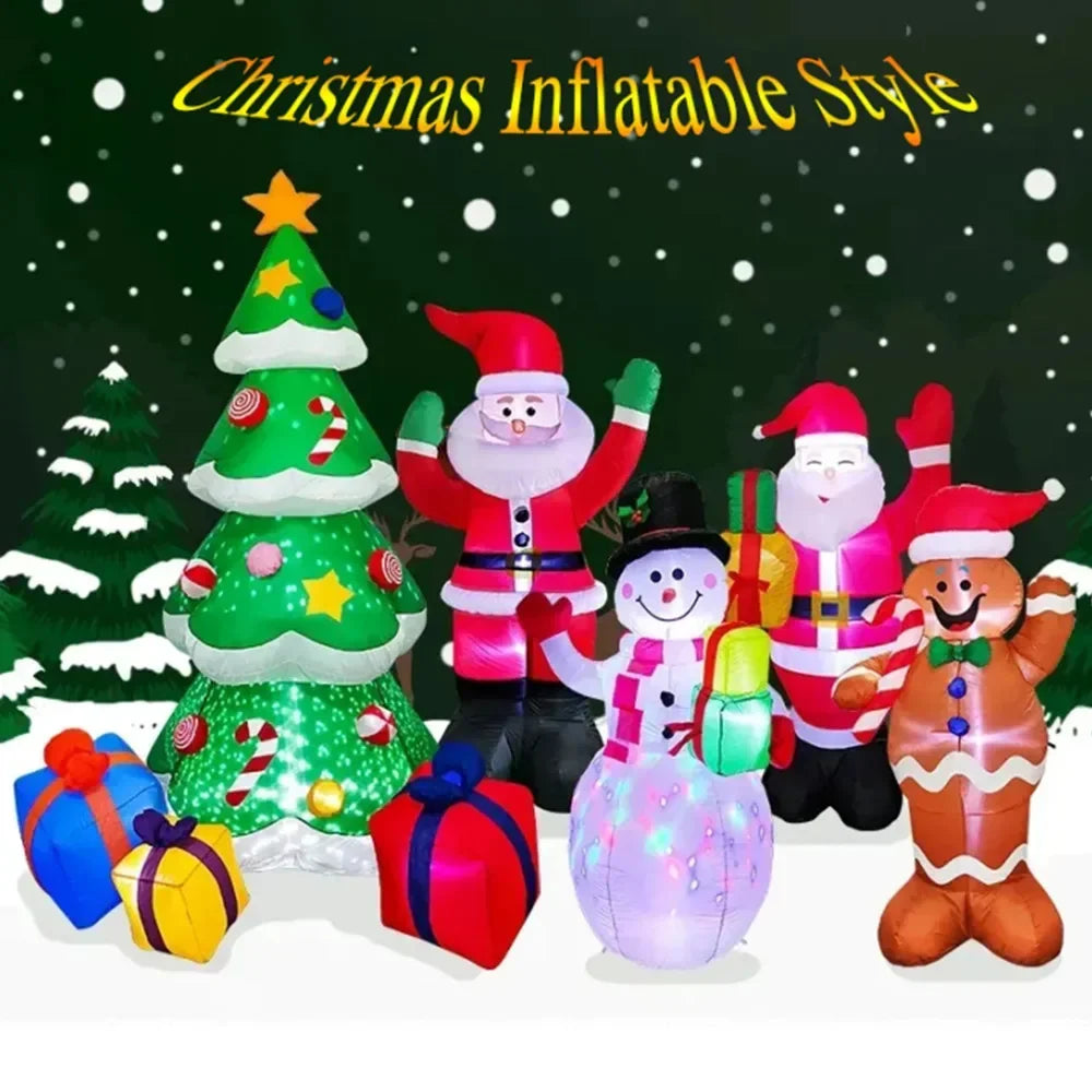 Christmas Inflatables Glowing Snowman Penguins Santa Claus with Built-in LED Decoration for Xmas