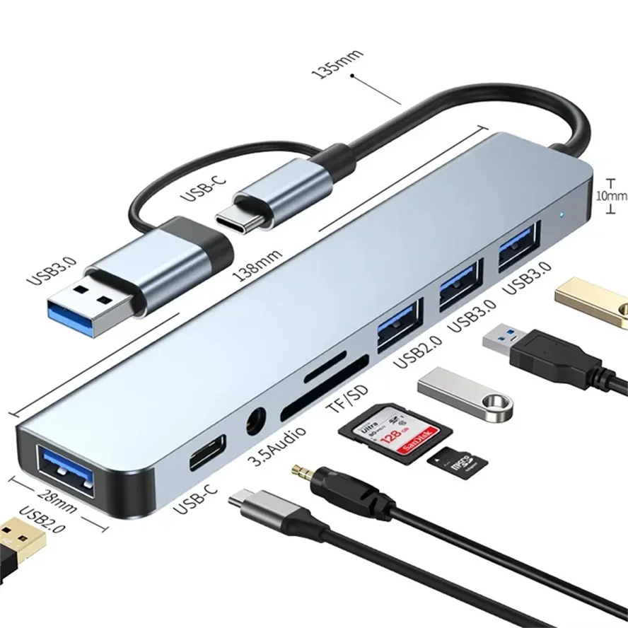 5Gbps USB 3.0 HUB USB C HUB USB C Docking Station High Speed Transmission OTG Adapter Splitter TYPE-C HUB For PC Laptop MacBook