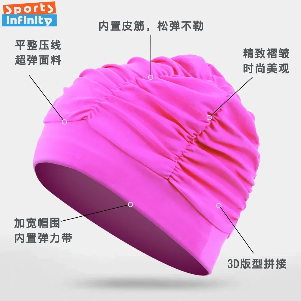 Swimming Caps Women Breathable Long Hair Swim Caps for Women Enlarged Swimming Hats Wholesale  Swimming Pool Accessories