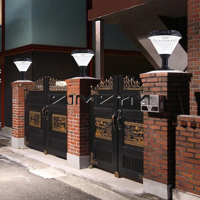 LED Outdoor Solar Capital Lamp Outdoor Courtyard Wall Post Lamp Villa Garden Gate Post Ceiling Light