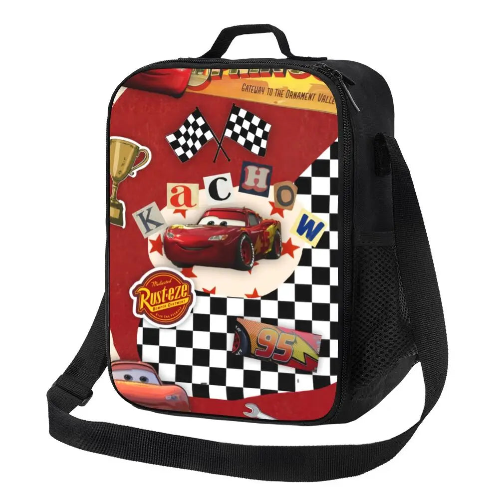 Lightning McQueen Racer Thermal Insulated Lunch Bag Women Lunch Tote for Kids School Children Storage Bento Food Box