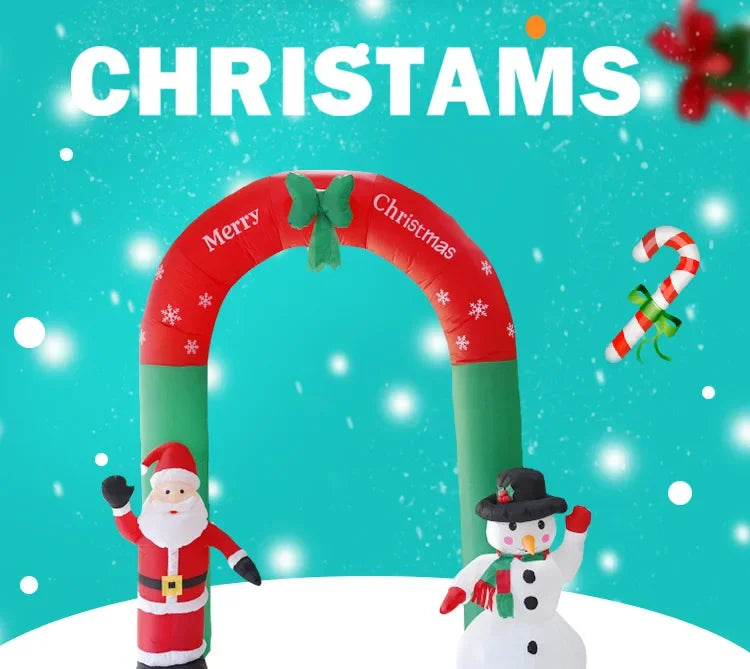 Christmas yard decoration props inflatable Christmas arch Santa Claus snowman inflatable air model