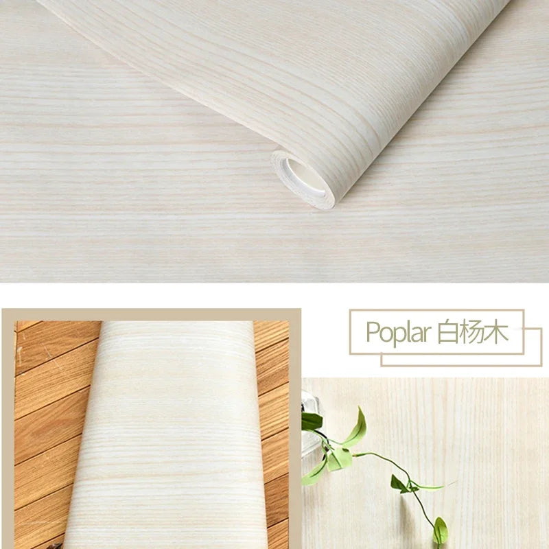 Wood Vinyl Wallpaper Self Adhesive wallpapers Doors Cabinet Desktop Modern Furniture Decorative wall Paper