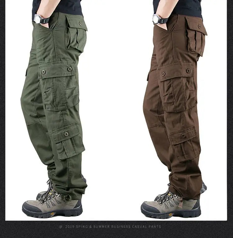 Men Cargo Pants Loose Army Tactical Pants Multi-pocket Trousers Pantalon Homme Big Size Male Military Mens Overalls