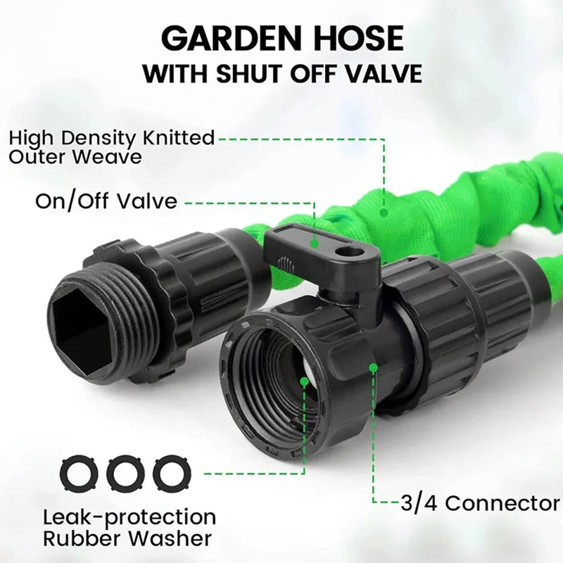 Garden Hose High-Pressure Car Wash Home Garden Watering Hose Expandable Magic Water Pipes Cleaning Water Gun 25FT-200FT