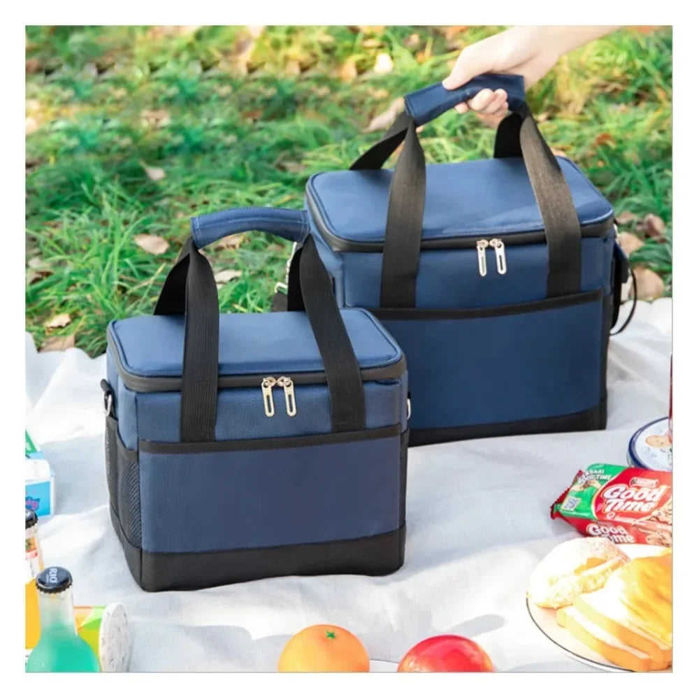 10/35/68L Soft Cooler Bag with Hard Liner Large Insulated Picnic Lunch Box Cooling Bag for Camping BBQ Family Outdoor Activity