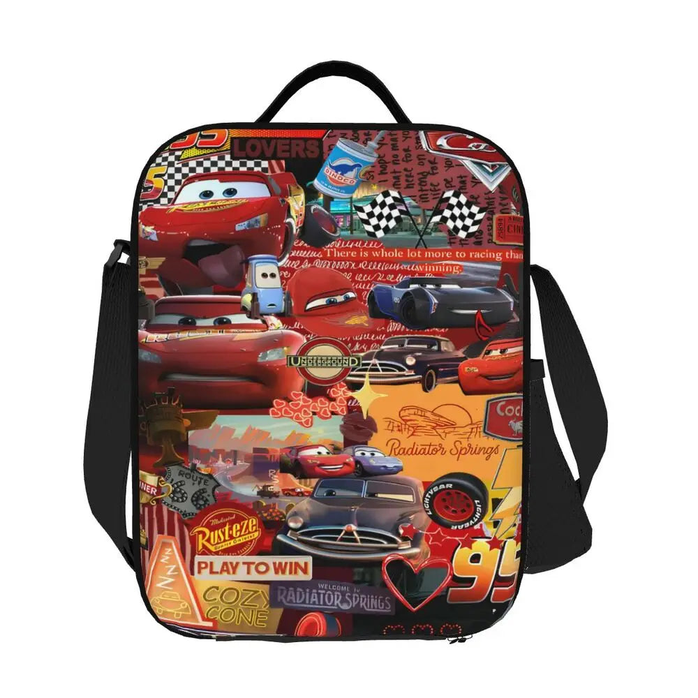 Lightning McQueen Racer Thermal Insulated Lunch Bag Women Lunch Tote for Kids School Children Storage Bento Food Box