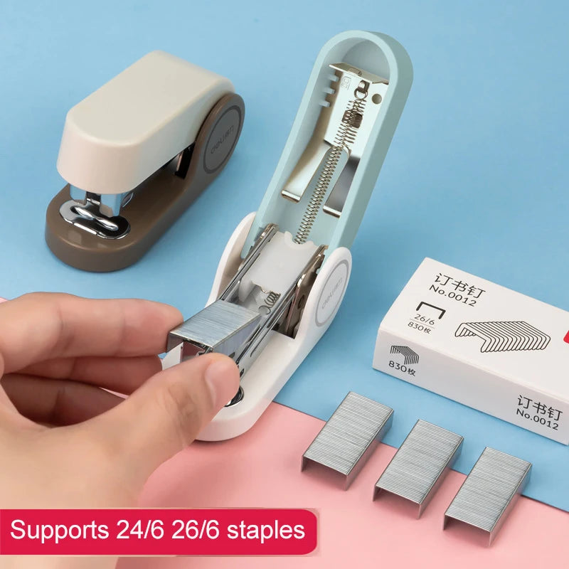 Mini Stapler Office Supplies Staples 20 Sheets Capacity Stapling Machine Paper Storage Portable Staplers School