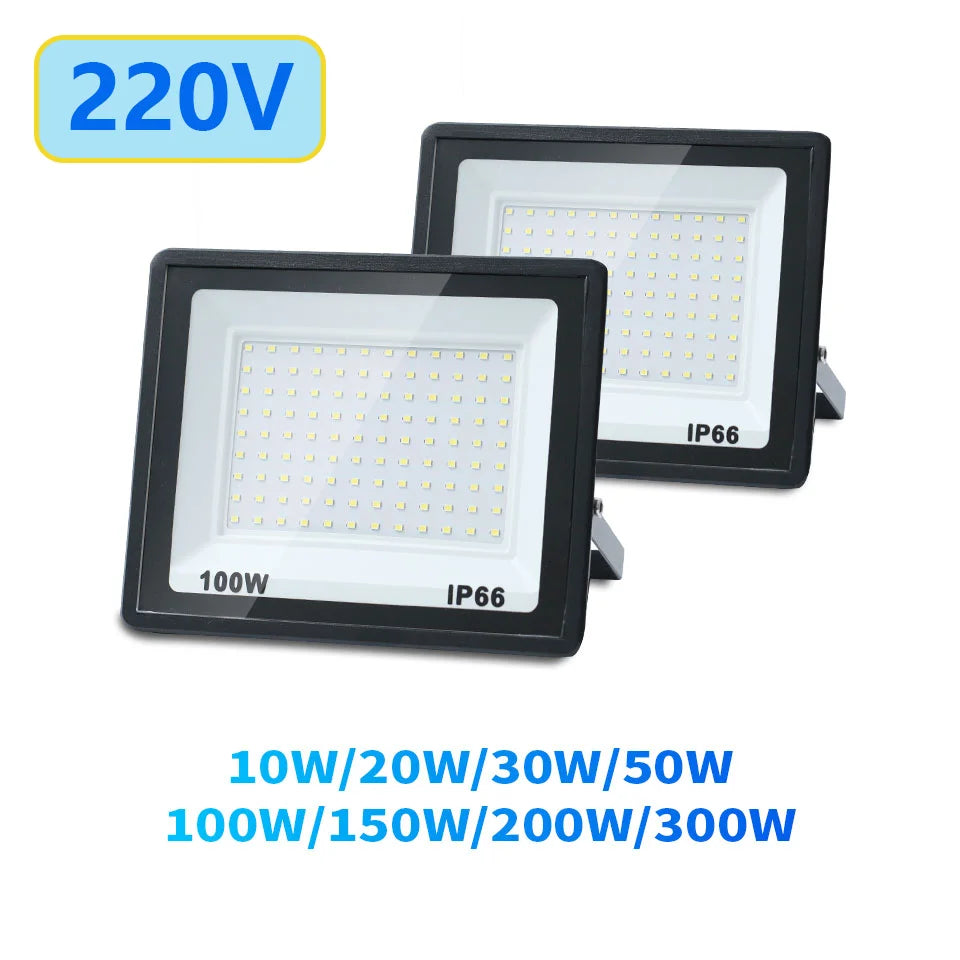 LED Flood Light IP66 Waterproof Spotlight Garden Street Gate Wall Floodlights Outdoor