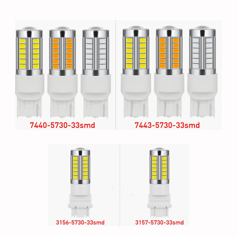 2/4/8pcs PY21W Ba15s 1156 Bay15d 1157 LED Bulb Turn Signal Lights DRL Fog Tail Brake Reverse Parking Lamps 12V 33SMD 7000K White