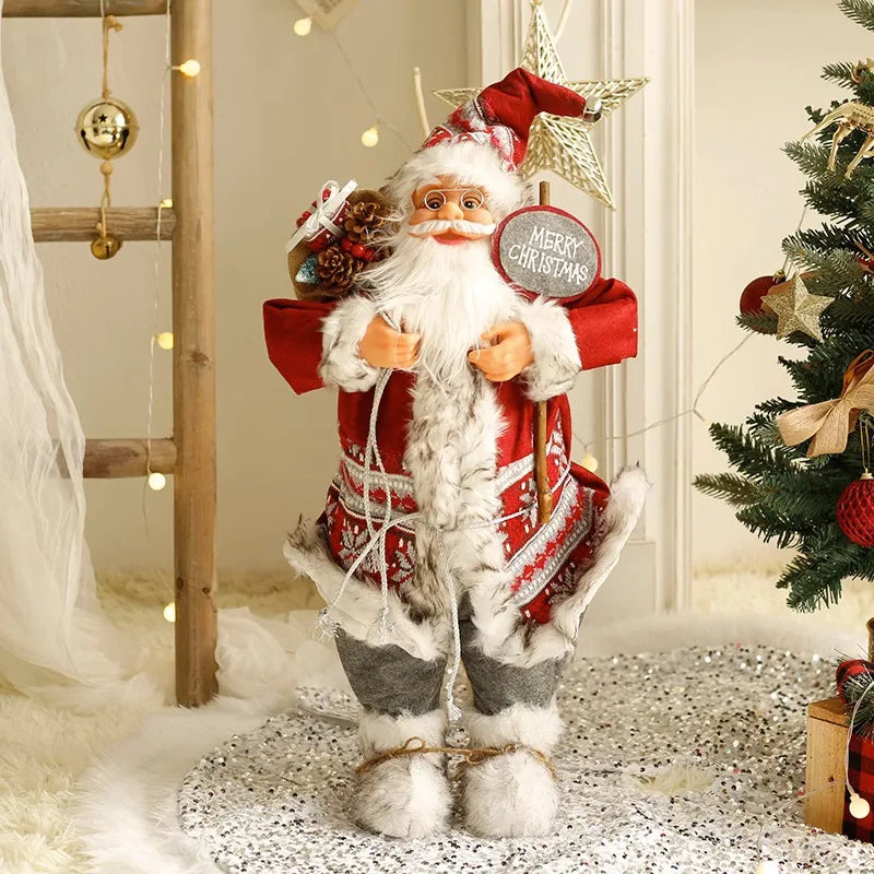 60cm Large Santa Claus Merry Christmas Decorations for Home Happy New Year Santa Claus Doll Window Decorations Home gift