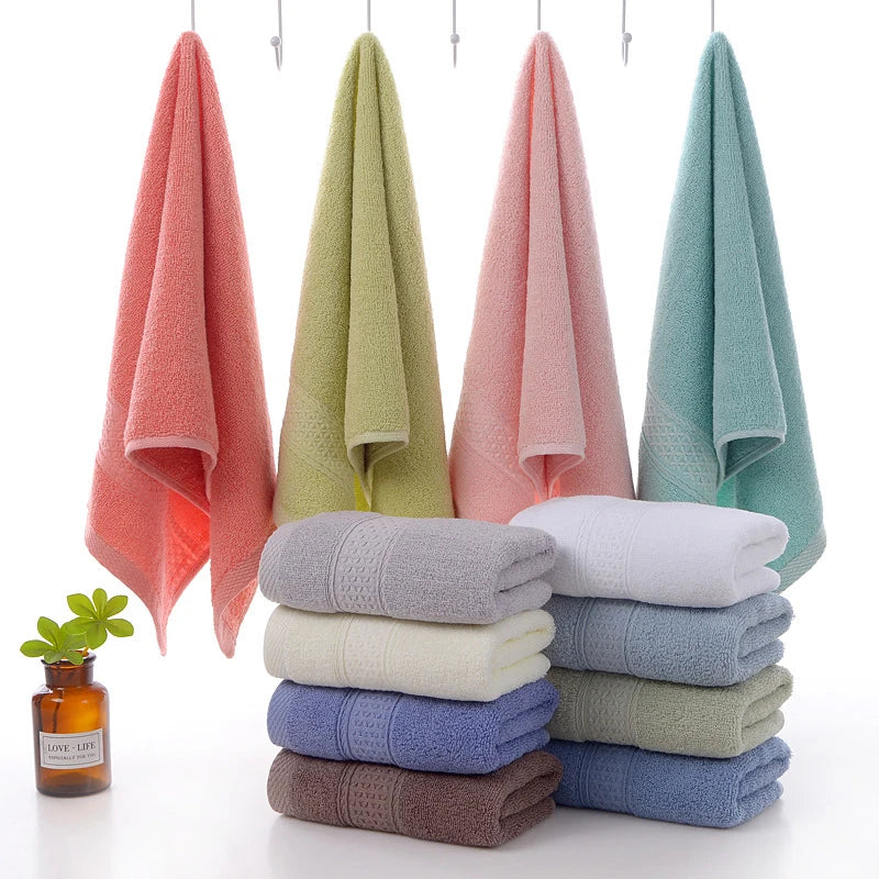 Thicken 100% cotton face Towel Adult Bath Towels water uptake Solid Color Soft Not shedding hair Do Not Fade bathroom home hotel