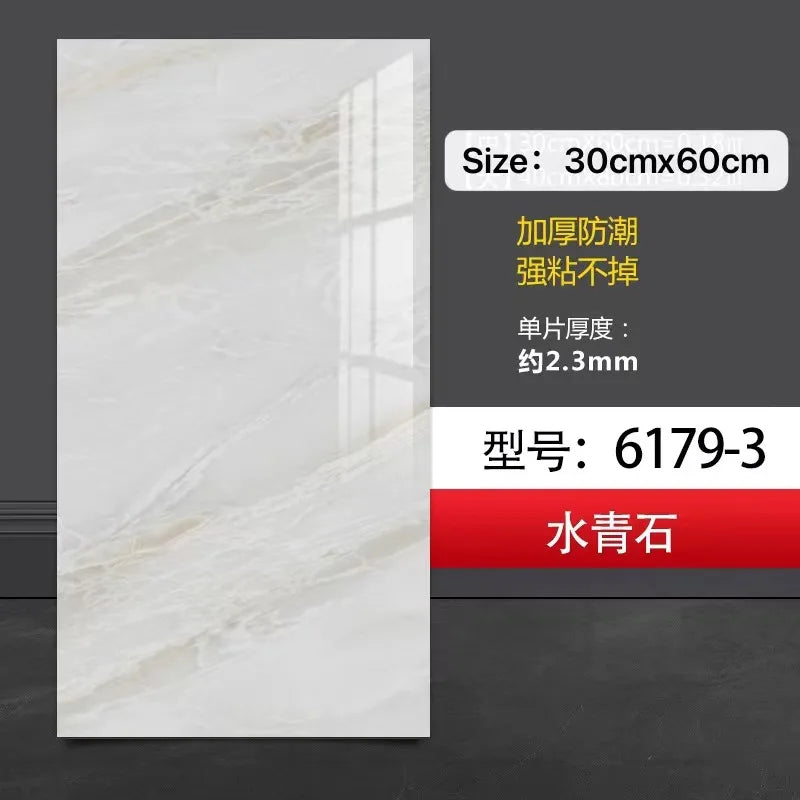 30cmx60cm Wall Stickers Thick Self Adhesive Tiles Floor Stickers Marble Bathroom Ground Waterproof Wall Sticker  PVC