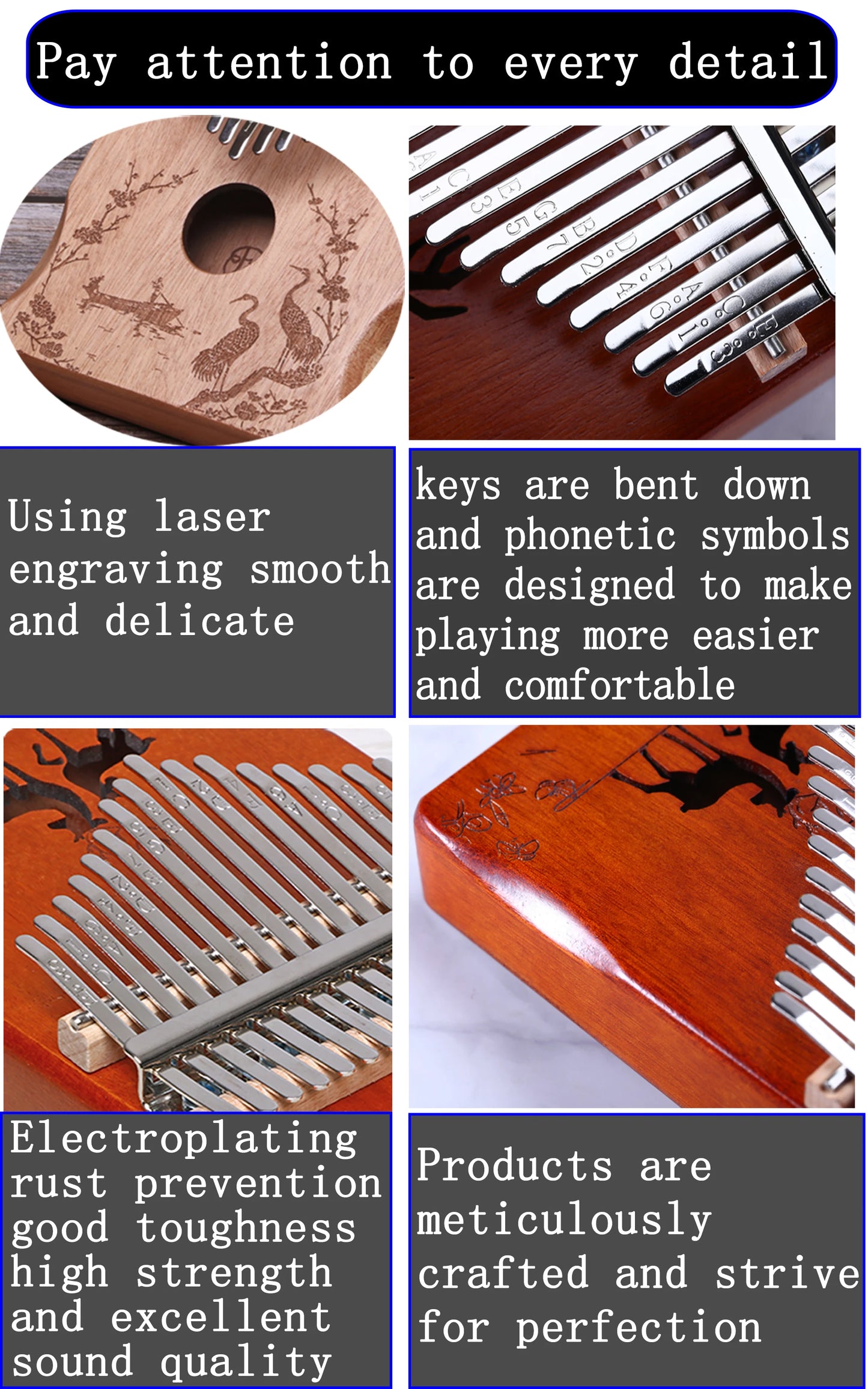 21 Keys Thumb Piano Calimba Professional Tuned Portable Kalimba 17Keys Beginner's Finger Piano Birthday Festival Relaxation Gift