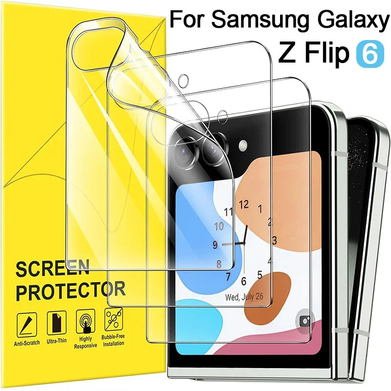 Full Protection Soft Hydrogel Films For Samsung Galaxy Z Flip 6 5G Anti Scratch Front & Back Screen Protector Flip6 Accessories