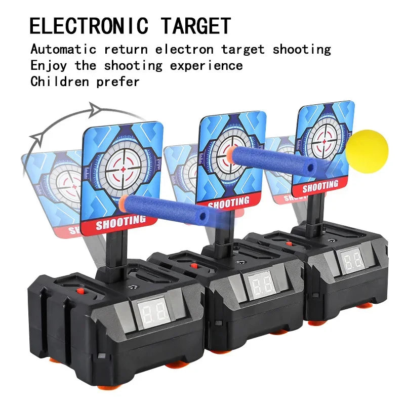 Targets for Nerf Guns Auto Reset Electric Shooting Target Accessories Kids Sound Light Shooting Game Toys High Precision Scoring