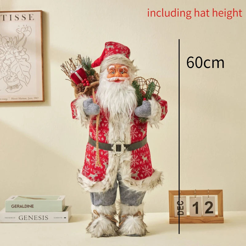 60cm Large Santa Claus Merry Christmas Decorations for Home Happy New Year Santa Claus Doll Window Decorations Home gift