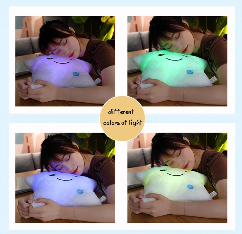 Cute Led Light Plush Toy Star Pillow Luminous Star Throw Pillow With Colorful Light KidsToy Birthday Christmas Gift