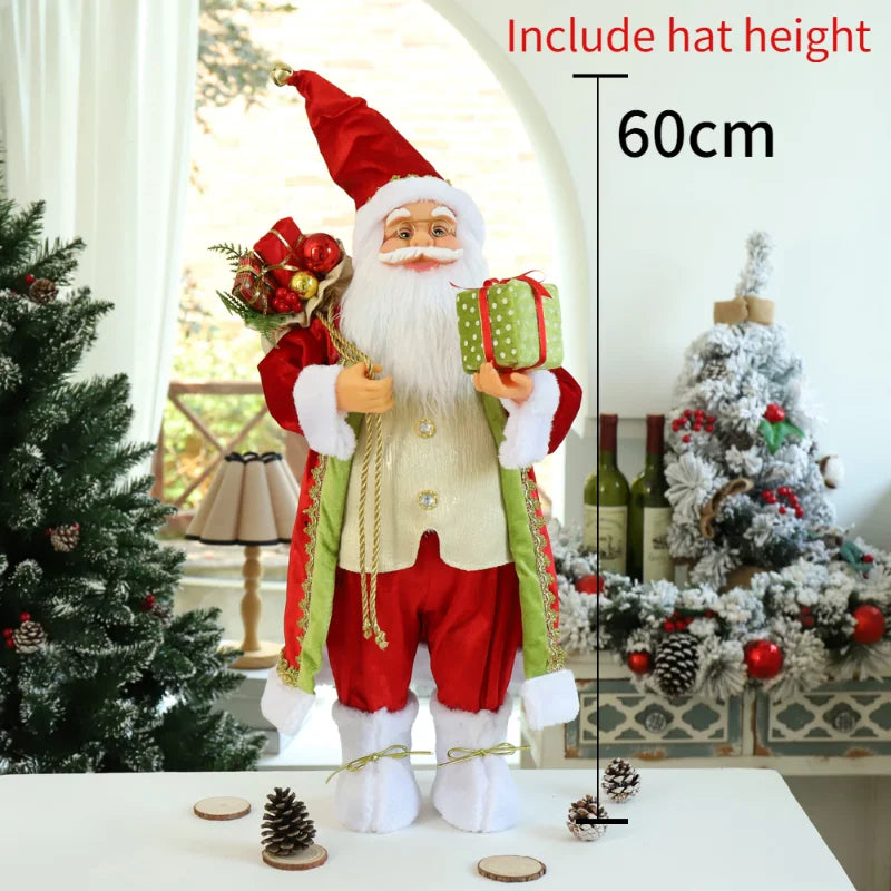 60cm Large Santa Claus Merry Christmas Decorations for Home Happy New Year Santa Claus Doll Window Decorations Home gift