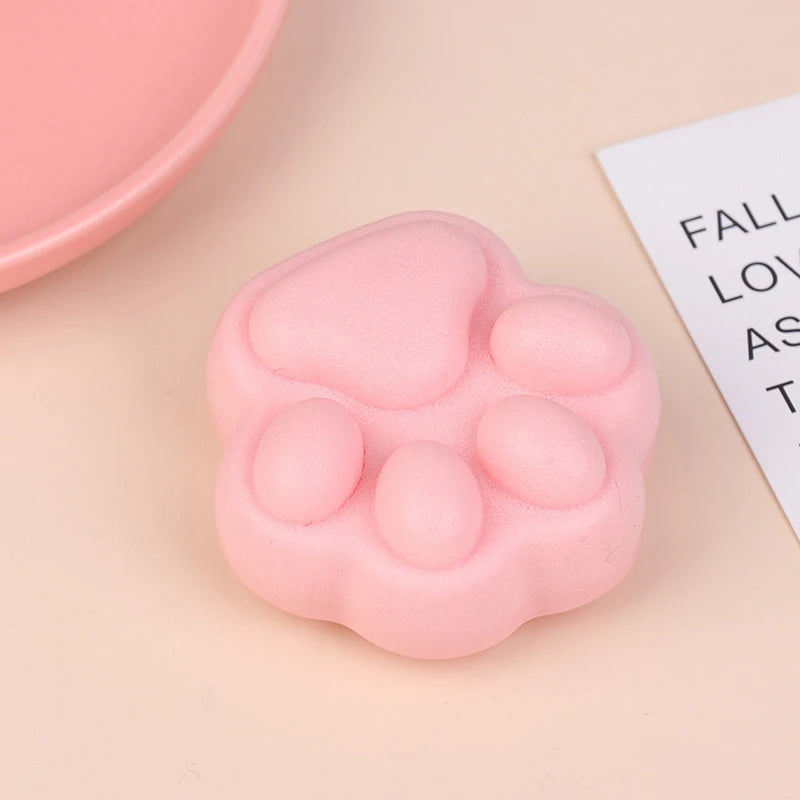 1Pcs Cute Pink Small Cat Paw Slow Rebound Fidget Toy Cat Foot Wet Soft Finger Pinch Decompression Squishy Toy Release Toys