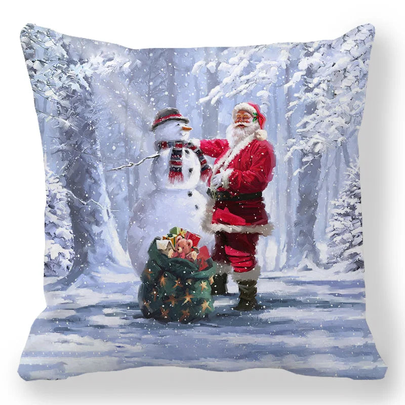 Christmas costume Santa and elk 45x45cm cushion cover ornament Natal Adornos de Navidad