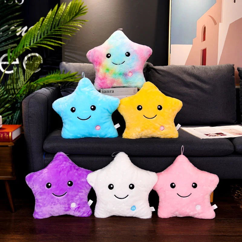 Cute Led Light Plush Toy Star Pillow Luminous Star Throw Pillow With Colorful Light KidsToy Birthday Christmas Gift