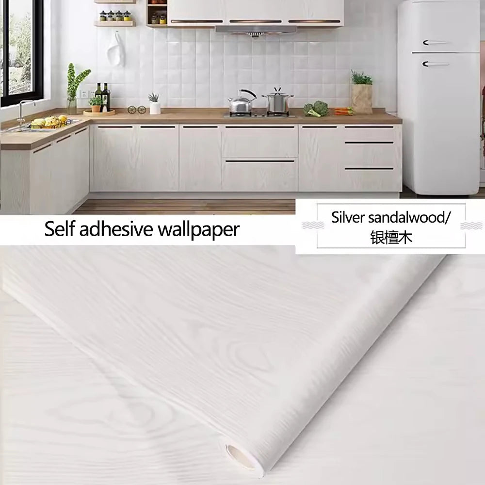 Wood Vinyl Wallpaper Self Adhesive wallpapers Doors Cabinet Desktop Modern Furniture Decorative wall Paper