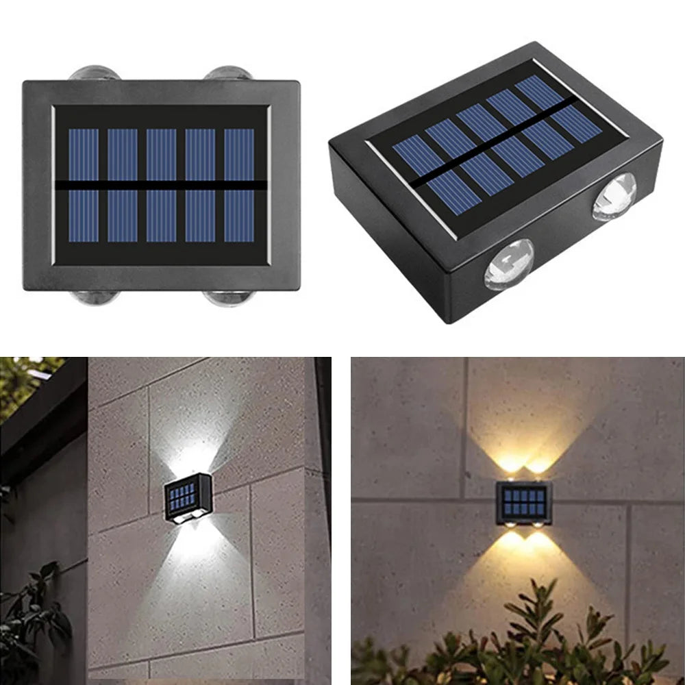 Solar LED Wall Lights Outdoor Garden Decoration Wall Lamp Waterproof Up And Down Luminous Lighting Outdoor Solar LED Lamp