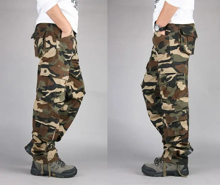 Men Cargo Pants Loose Army Tactical Pants Multi-pocket Trousers Pantalon Homme Big Size Male Military Mens Overalls