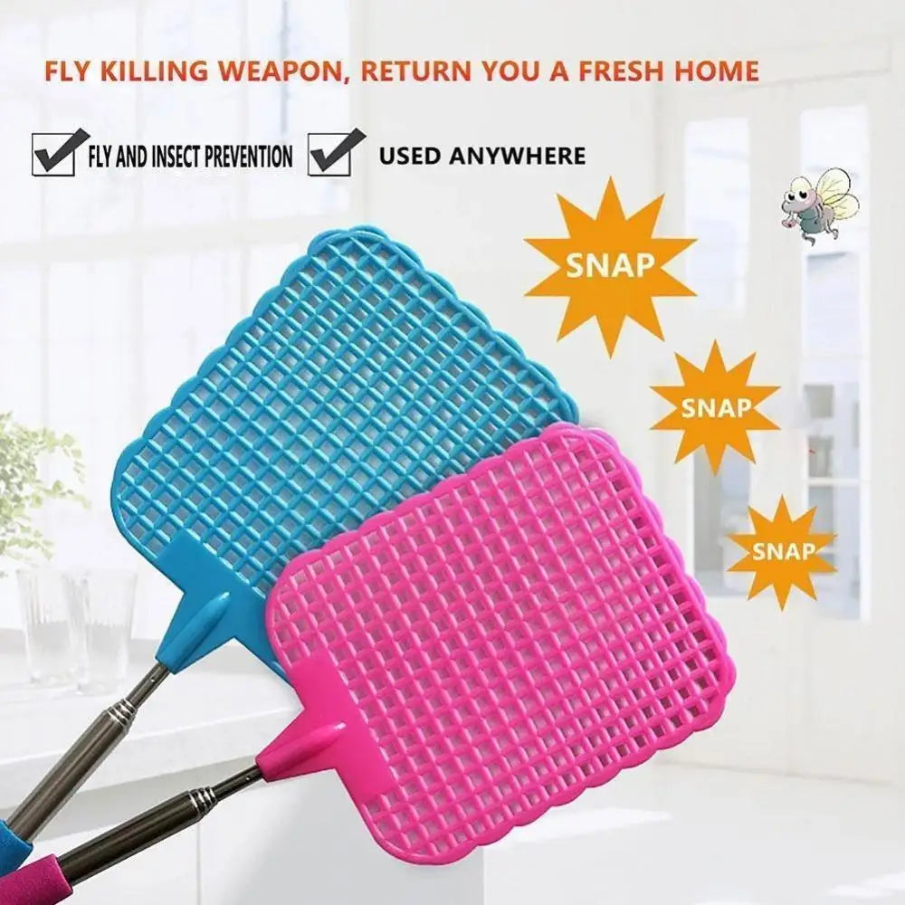 Adjustable Fly Swatters Telescopic Home Long Handle Flyswatter Extendable Flapper Insect Killer