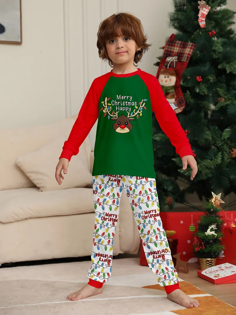 Xmas Pajamas for the Family Christmas Matching Family Pajamas Set Xmas Dear Print Pjs Adult Child Clothing Outfit set Baby Jumpsuit Dog Clothes