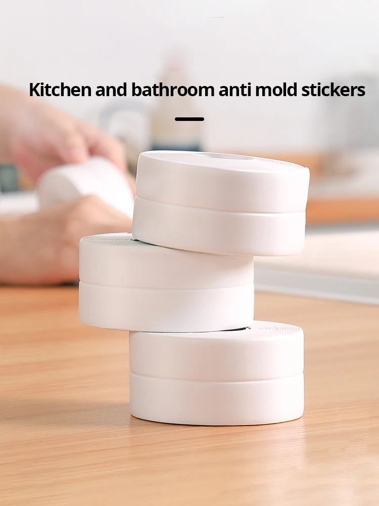 1pc Bathroom Waterproof Wall Stickers Sealing Tapes PVC Adhesive Sealing Strips Sink Edge Tape Kitchen Bathroom Accessories