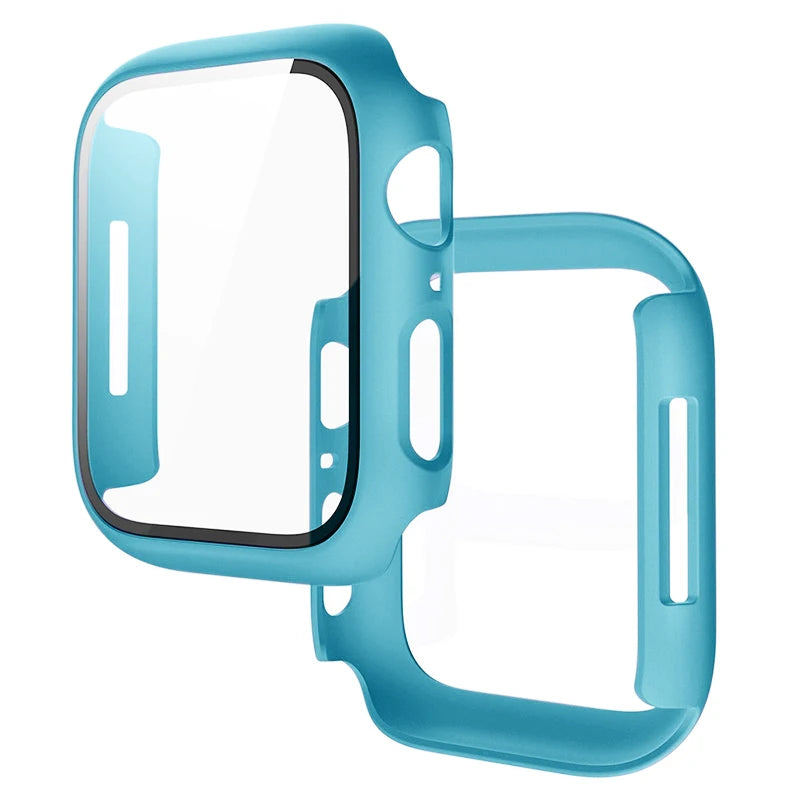 Tempered Glass + Cover For Apple Watch 9 8 7 45mm 41mm