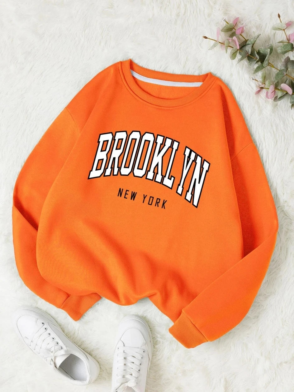 Brooklyn New Work Printed Hoodies Women Cotton Colorful Clothes  Basic Trend Hooded Tops Be Durable Harajuku Hoodie Womens