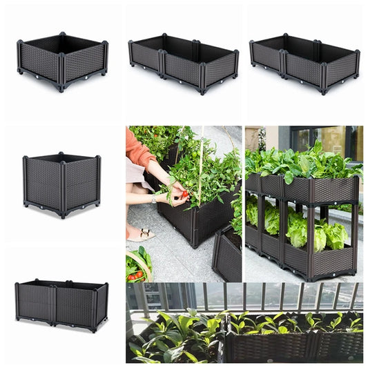 Assembled Vegetables Grow Pot Raised Garden Bed Veg Planting Box Large Rectangular Flower Pots Indoor Balcony Crop Planters