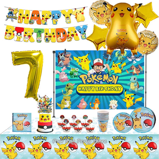 Pokemon Birthday Party Decoration Pikachu Theme Balloon Kids Event Supplies