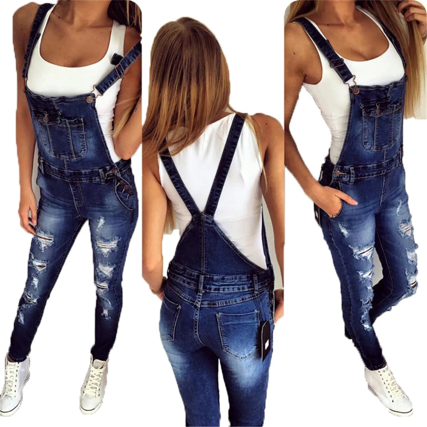 Women's Vintage Overalls Denim Jeans