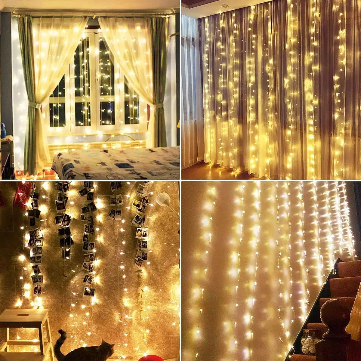 Christmas Home Bedroom Decorations USB Curtain LED String Lights Remote Control New Year Xmas Party Decor Noel Navidad