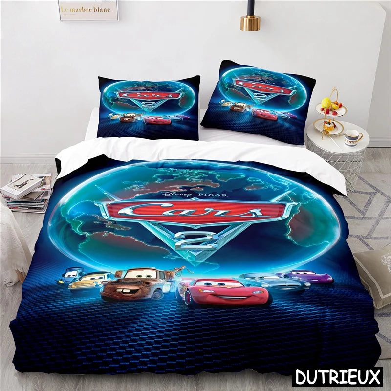 Comforter Cover Lightning McQueen Mater 3D Print Bedding Set Comforter Cover With Pillowcase Soft Duvet Cover Set For Children Boys Gift