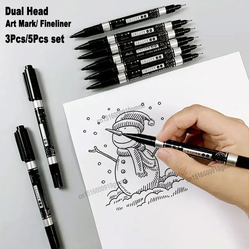 Permanent Art Marker Fine liner Pen 0.5mm 1mm Fine Line Comics Painting Drawing Signature Writing Stationery