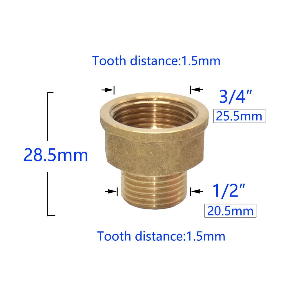 Brass M22 M14 M18 To 3/8" 1/2" 3/4" Thread Connector Transition Coupler Cleaning Copper Machine Repair Fitting